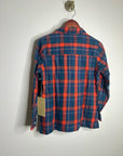 Trovata 100% Cotton India Red Blue Flannel Button Down Collared Shirt Jacket