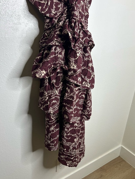 Cleobella 100% Organic Cotton Ruffle Tiered Plunge Neck Midi Dress