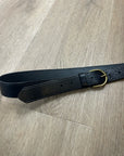 Madewell 100% Genuine Italian Leather Black Gold Hardware Belt