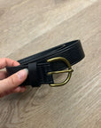 Madewell 100% Genuine Italian Leather Black Gold Hardware Belt