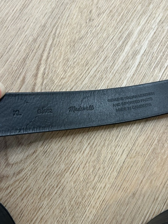 Madewell 100% Genuine Italian Leather Black Gold Hardware Belt