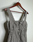 MATE The Label 100% Organic Cotton Poplin Striped Brown Midi Dress