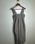MATE The Label 100% Organic Cotton Poplin Striped Brown Midi Dress