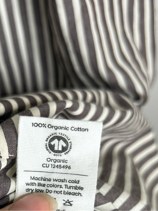 MATE The Label 100% Organic Cotton Poplin Striped Brown Midi Dress