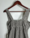 MATE The Label 100% Organic Cotton Poplin Striped Brown Midi Dress
