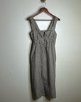 MATE The Label 100% Organic Cotton Poplin Striped Brown Midi Dress