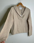 Stitches & Stripes 100% Cotton Tan Textured Pullover Sweater