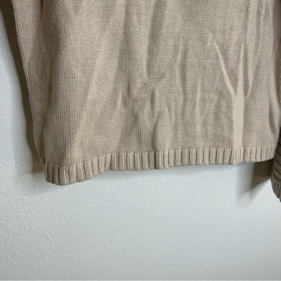Stitches &amp; Stripes 100% Cotton Tan Textured Pullover Sweater