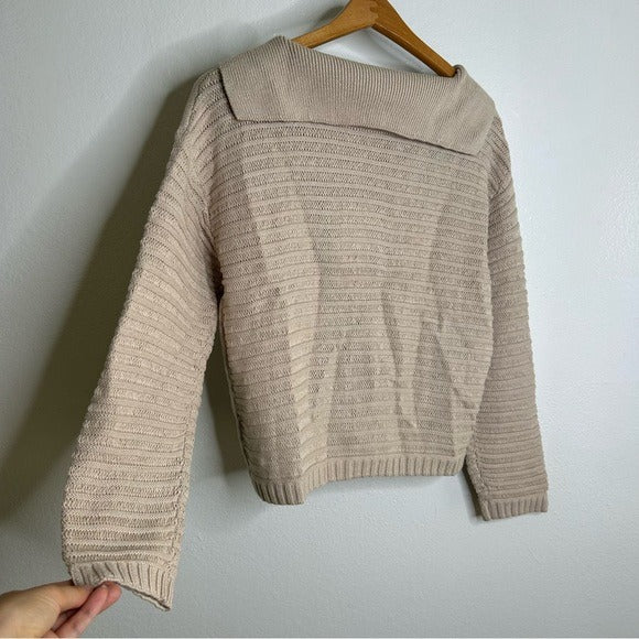 Stitches &amp;amp; Stripes Stitches &amp;amp; Stripes 100% Cotton Tan Textured Pullover Sweater - Cotton