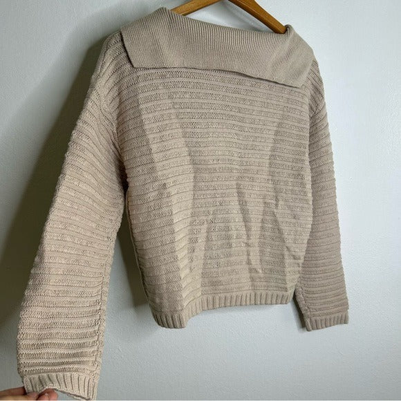 Stitches &amp; Stripes 100% Cotton Tan Textured Pullover Sweater