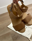 Nisolo All Day Wooden Tan Leather Heeled Clog Sandal