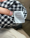 Reformation 100% Linen Black White Checkered Trouser Pant