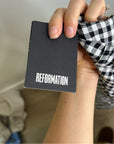Reformation 100% Linen Black White Checkered Trouser Pant