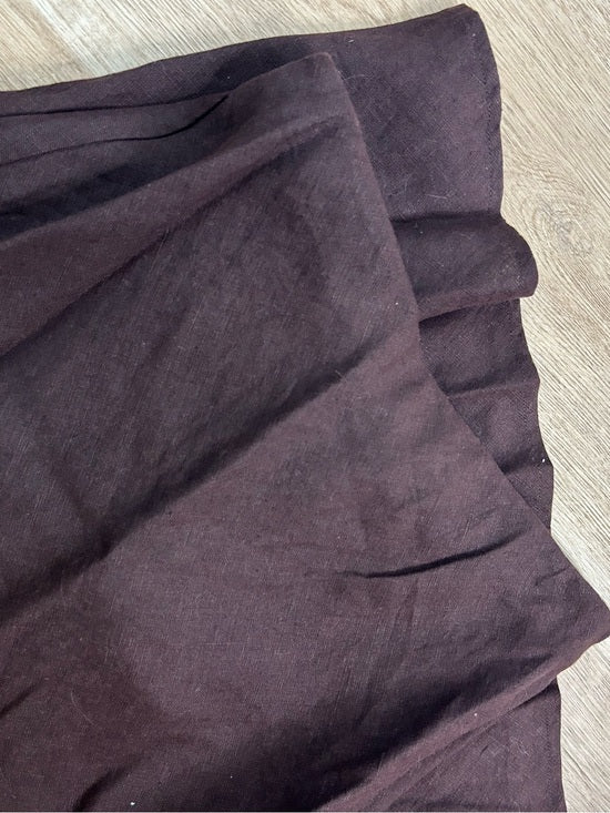 Madewell 100% Linen Chocolate Brown Pull on Slip Skirt