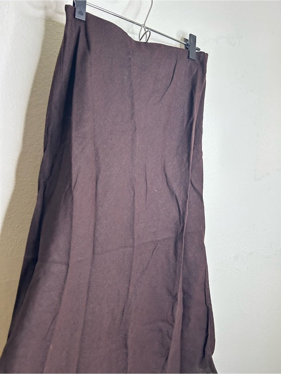 Madewell 100% Linen Chocolate Brown Pull on Slip Skirt