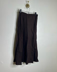 Madewell 100% Linen Chocolate Brown Pull on Slip Skirt