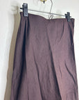 Madewell 100% Linen Chocolate Brown Pull on Slip Skirt