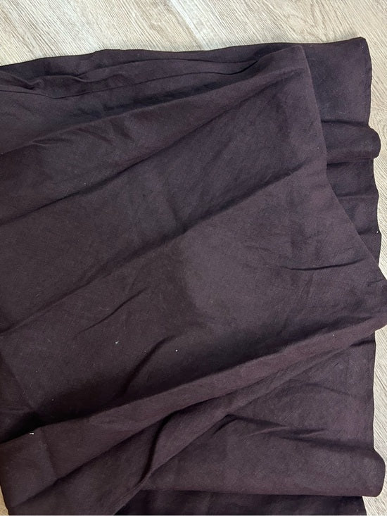 Madewell 100% Linen Chocolate Brown Pull on Slip Skirt