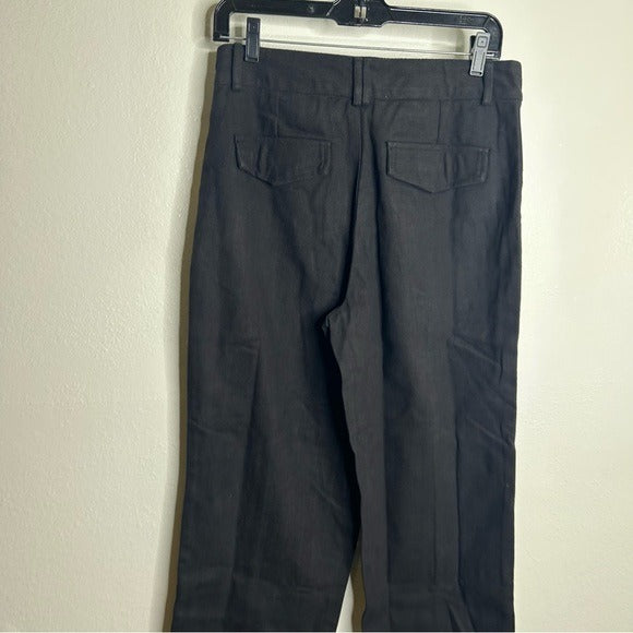 Cleobella 100% Organic Cotton Black Straight Leg Denim Jean Trouser Pant