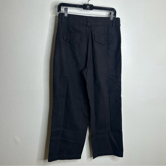 Cleobella 100% Organic Cotton Black Straight Leg Denim Jean Trouser Pant