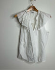Rails 100% Cotton Karysa White Flutter Sleeve Blouse in White