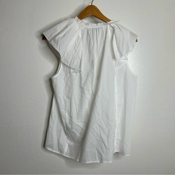 Rails Rails 100% Cotton Karysa White Flutter Sleeve Blouse in White - Cotton