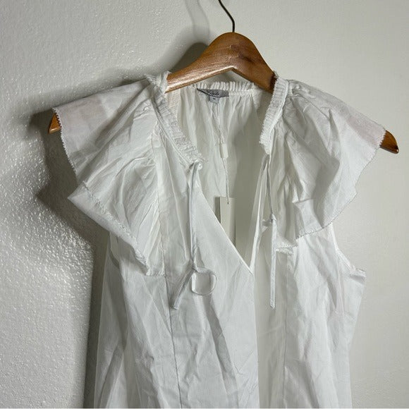 Rails Rails 100% Cotton Karysa White Flutter Sleeve Blouse in White - Cotton