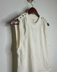 Nation LA 100% Cotton Mikka Gold Button Tank Top in Cream