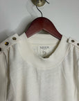 Nation LA 100% Cotton Mikka Gold Button Tank Top in Cream