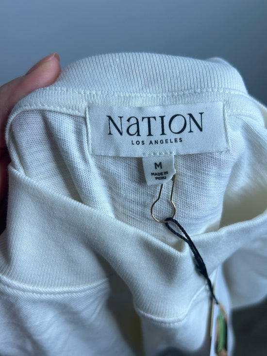 Nation LA 100% Cotton Mikka Gold Button Tank Top in Cream