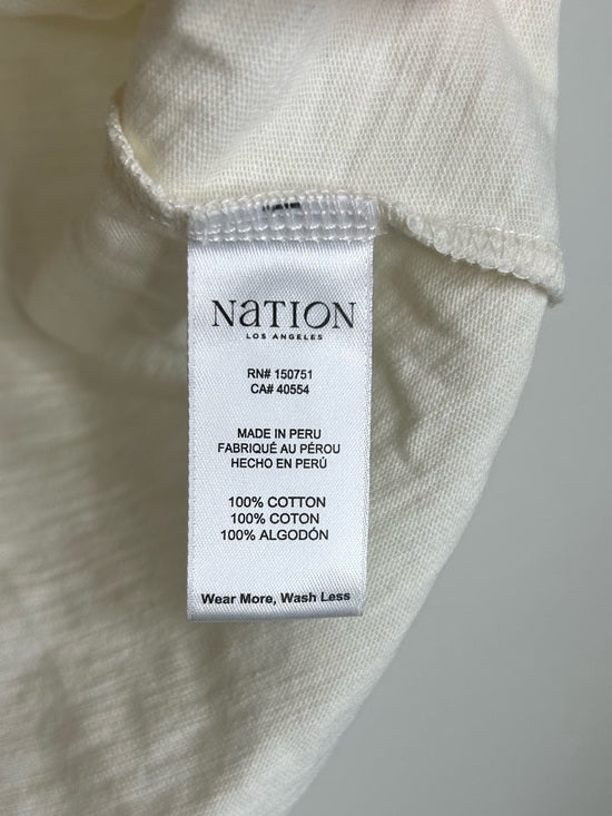 Nation LA 100% Cotton Mikka Gold Button Tank Top in Cream