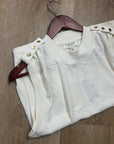 Nation LA 100% Cotton Mikka Gold Button Tank Top in Cream