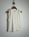 Nation LA 100% Cotton Mikka Gold Button Tank Top in Cream