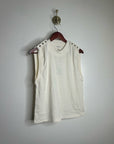 Nation LA 100% Cotton Mikka Gold Button Tank Top in Cream