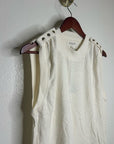 Nation LA 100% Cotton Mikka Gold Button Tank Top in Cream