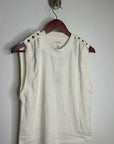 Nation LA 100% Cotton Mikka Gold Button Tank Top in Cream