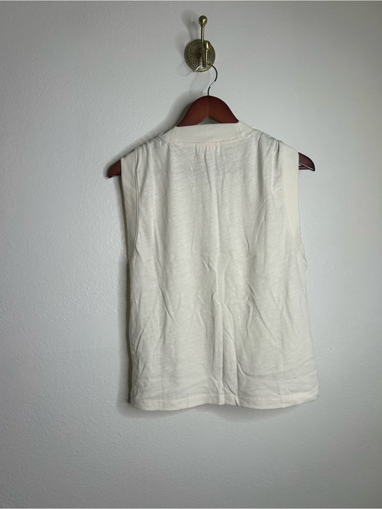 Nation LA 100% Cotton Mikka Gold Button Tank Top in Cream
