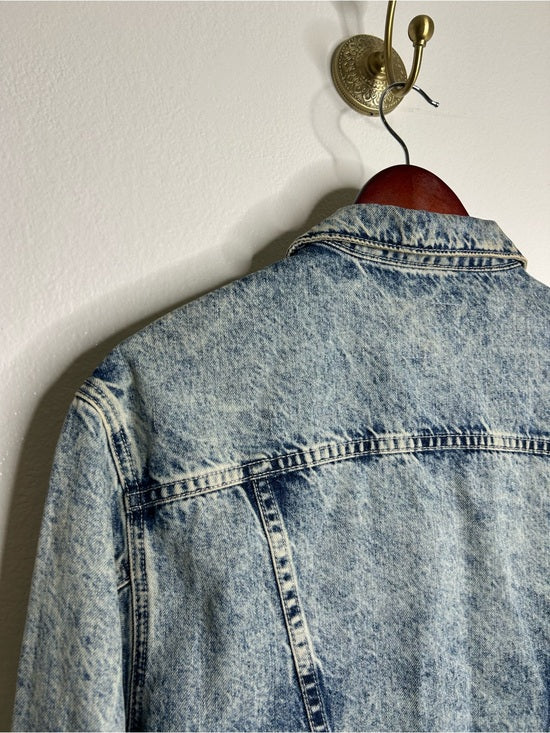 AG 100% Cotton Rigid Denim Acid Wash Cropped Trucker Style Jacket