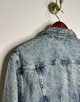 AG 100% Cotton Rigid Denim Acid Wash Cropped Trucker Style Jacket