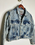 AG 100% Cotton Rigid Denim Acid Wash Cropped Trucker Style Jacket