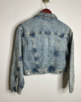 AG 100% Cotton Rigid Denim Acid Wash Cropped Trucker Style Jacket
