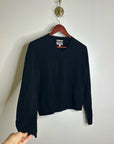 J. Crew 100% Cashmere High V - Neck Black Lightweight Sweater