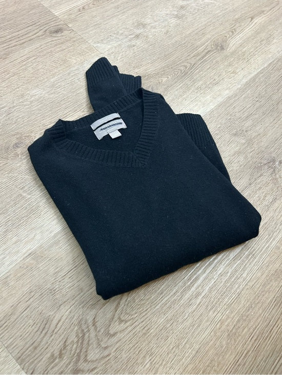J. Crew 100% Cashmere High V - Neck Black Lightweight Sweater