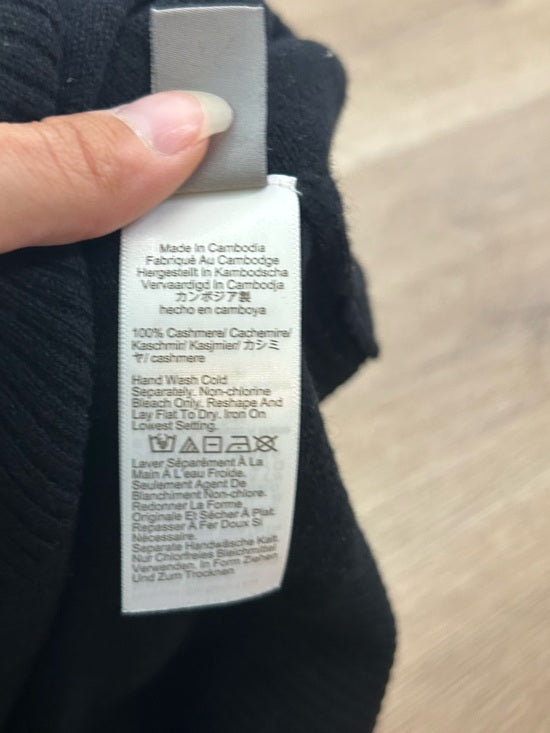 J. Crew 100% Cashmere High V - Neck Black Lightweight Sweater