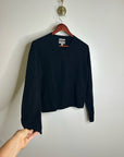 J. Crew 100% Cashmere High V - Neck Black Lightweight Sweater
