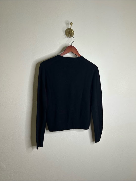 J. Crew 100% Cashmere High V - Neck Black Lightweight Sweater