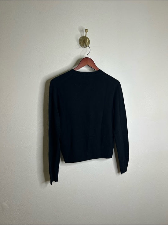J. Crew 100% Cashmere High V - Neck Black Lightweight Sweater