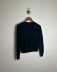 J. Crew 100% Cashmere High V - Neck Black Lightweight Sweater