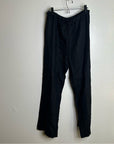Reformation 100% Linen Black Straight Leg Drawstring Trouser Pant