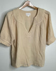 Honorine 100% Cotton Gauze Short Sleeve Puff Sleeve Top